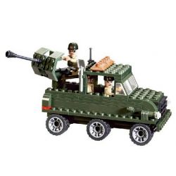 Enlighten 811 Qman 811 non  XE TẢI CHỞ QUÂN LÍNH 3 TRONG 1 bộ đồ chơi xếp lắp ráp ghép mô hình Military Army COMBATZONES CARRY TRUCK Quân Sự Bộ Đội 308 khối