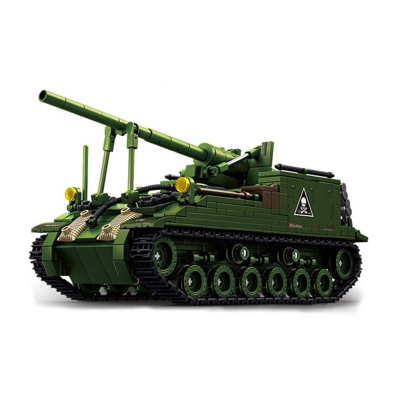 Le Yi 66096 M40 Long Tom Xếp hình lắp ráp ghép mô hình Pháo tự hành M40