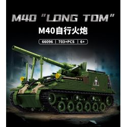 Le Yi 66096 M40 Long Tom Xếp hình lắp ráp ghép mô hình Pháo tự hành M40