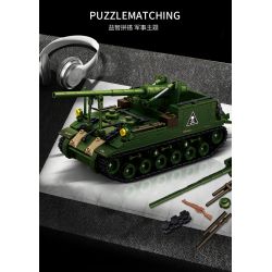 Le Yi 66096 M40 Long Tom Xếp hình lắp ráp ghép mô hình Pháo tự hành M40