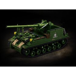 Le Yi 66096 M40 Long Tom Xếp hình lắp ráp ghép mô hình Pháo tự hành M40