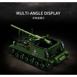 Le Yi 66096 M40 Long Tom Xếp hình lắp ráp ghép mô hình Pháo tự hành M40