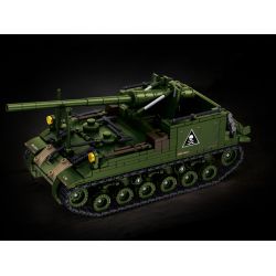 Le Yi 66096 M40 Long Tom Xếp hình lắp ráp ghép mô hình Pháo tự hành M40