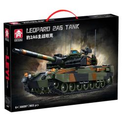 Le Yi 66097 Leoparo 2A6 Tank Xếp hình lắp ráp ghép mô hình Xe tăng chiến đấu chủ lực Leopard 2A6