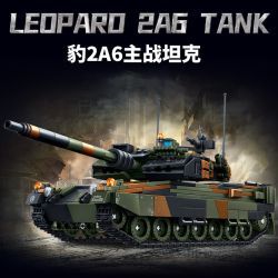 Le Yi 66097 Leoparo 2A6 Tank Xếp hình lắp ráp ghép mô hình Xe tăng chiến đấu chủ lực Leopard 2A6
