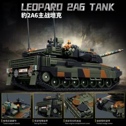 Le Yi 66097 Leoparo 2A6 Tank Xếp hình lắp ráp ghép mô hình Xe tăng chiến đấu chủ lực Leopard 2A6