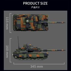 Le Yi 66097 Leoparo 2A6 Tank Xếp hình lắp ráp ghép mô hình Xe tăng chiến đấu chủ lực Leopard 2A6
