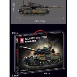 Le Yi 66097 Leoparo 2A6 Tank Xếp hình lắp ráp ghép mô hình Xe tăng chiến đấu chủ lực Leopard 2A6