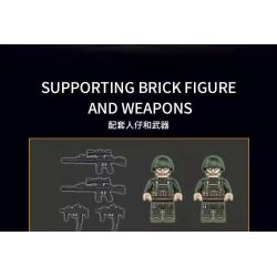 Le Yi 66097 Leoparo 2A6 Tank Xếp hình lắp ráp ghép mô hình Xe tăng chiến đấu chủ lực Leopard 2A6