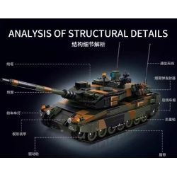 Le Yi 66097 Leoparo 2A6 Tank Xếp hình lắp ráp ghép mô hình Xe tăng chiến đấu chủ lực Leopard 2A6