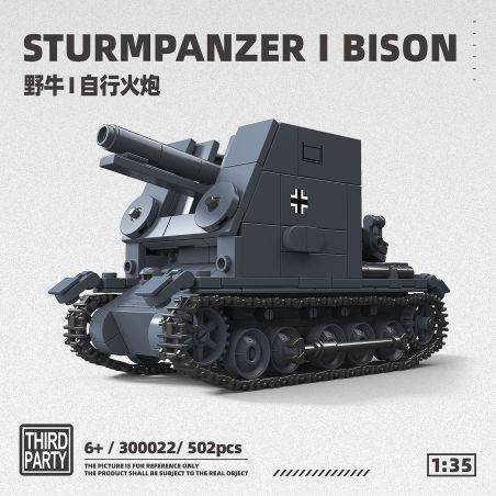 ThirdParty 300022 Sturmpanzer I Bison Xếp hình lắp ráp ghép mô hình Pháo tự hành Bison I 1:35