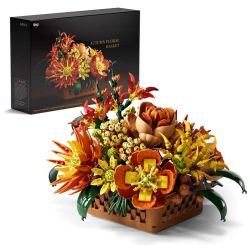 Nifeliz NF10325 Autumn Floral Basket Xếp hình lắp ráp ghép mô hình giỏ hoa mùa thu vàng