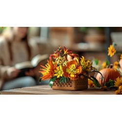 Nifeliz NF10325 Autumn Floral Basket Xếp hình lắp ráp ghép mô hình giỏ hoa mùa thu vàng
