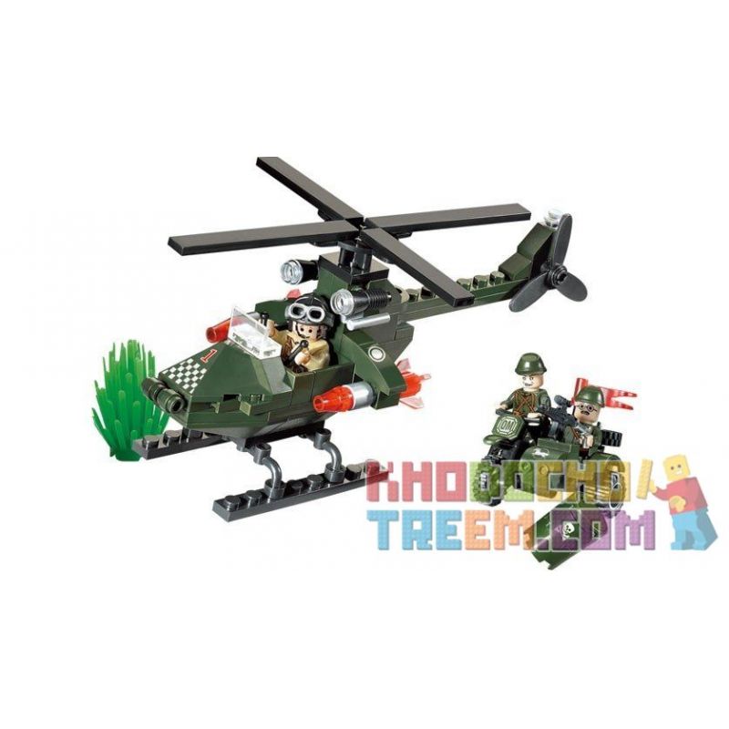 Enlighten 806 Qman 806 non  TRỰC THĂNG QUÂN SỰ bộ đồ chơi xếp lắp ráp ghép mô hình Military Army COMBATZONES CHASE Quân Sự Bộ Đội 119 khối