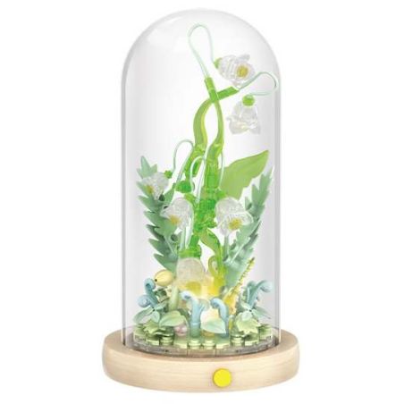 WOMA C2015 Eternal Flower Xếp hình lắp ráp ghép mô hình Ngôn ngữ hoa đèn đêm: Bai Lingxiang Ning