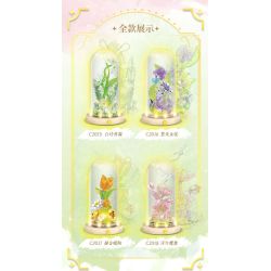 WOMA C2018 Eternal Flower Xếp hình lắp ráp ghép mô hình Ngôn ngữ hoa đèn đêm: múa bướm đỏ tươi