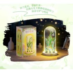 WOMA C2018 Eternal Flower Xếp hình lắp ráp ghép mô hình Ngôn ngữ hoa đèn đêm: múa bướm đỏ tươi