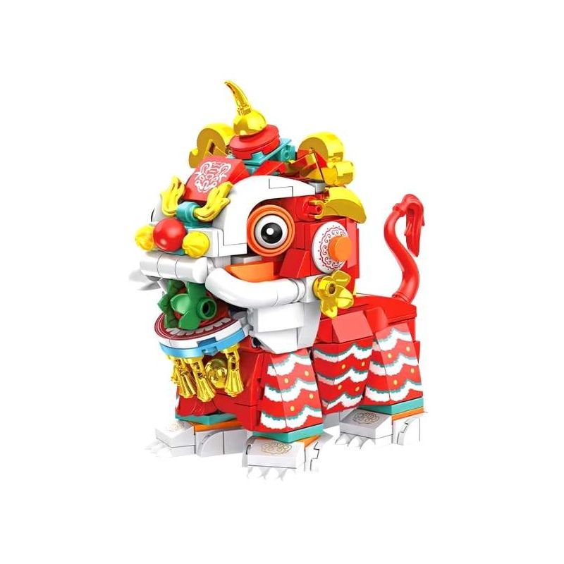 Forange FC8615 Fun Moving Yura Lion Dance Xếp hình lắp ráp ghép mô hình múa sư tử Yola