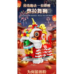 Forange FC8615 Fun Moving Yura Lion Dance Xếp hình lắp ráp ghép mô hình múa sư tử Yola