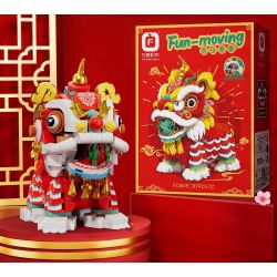 Forange FC8615 Fun Moving Yura Lion Dance Xếp hình lắp ráp ghép mô hình múa sư tử Yola