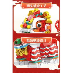Forange FC8615 Fun Moving Yura Lion Dance Xếp hình lắp ráp ghép mô hình múa sư tử Yola