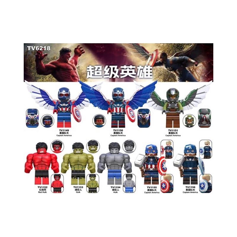 TV TV6218 TV TV1149 TV TV1150 TV TV1151 TV TV1152 TV TV1153 TV TV1154 TV TV1155 TV TV1156 Xếp hình lắp ráp ghép mô hình 8 loại nhân vật siêu anh hùng