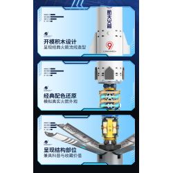 JAKI CK017 Long March 9 Rocket Xếp hình lắp ráp ghép mô hình Tên lửa Bình Minh Trường Chinh 9 tháng 3
