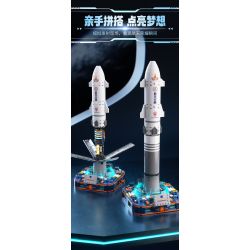 JAKI CK017 Long March 9 Rocket Xếp hình lắp ráp ghép mô hình Tên lửa Bình Minh Trường Chinh 9 tháng 3
