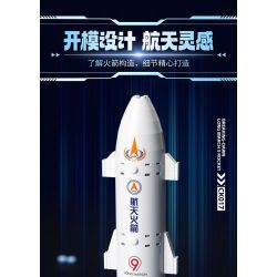 JAKI CK017 Long March 9 Rocket Xếp hình lắp ráp ghép mô hình Tên lửa Bình Minh Trường Chinh 9 tháng 3