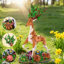 Xbert 66191 Deer In Bloom A Floral Fantasy Xếp hình lắp ráp ghép mô hình Nai sừng tấm