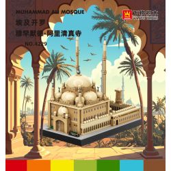 WANGE LIGAO Dr.Luck 4229 Muhammad Ali Mosque Xếp hình lắp ráp ghép mô hình Nhà thờ Hồi giáo Muhammad Ali, Cairo, Ai Cập