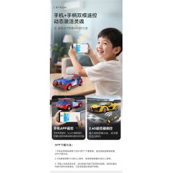 CaDA DoubleE C51094 Xếp hình lắp ráp ghép mô hình Renault SportRS.01 phiên bản điều khiển từ xa hai chế độ được lập trình 1:20