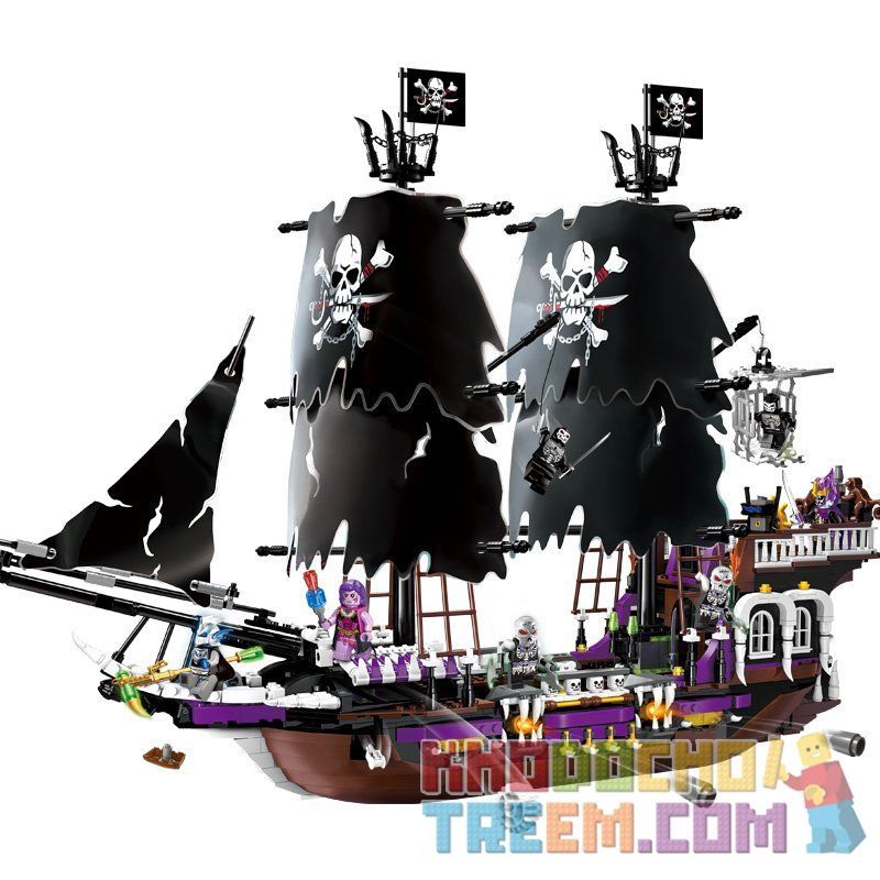 Enlighten 1313 Qman 1313 non  THUYỀN CƯỚP BIỂN ĐEN bộ đồ chơi xếp lắp ráp ghép mô hình Pirates Of The Caribbean LEGENDARY PIRATES Cướp Biển Vùng Caribe 1513 khối