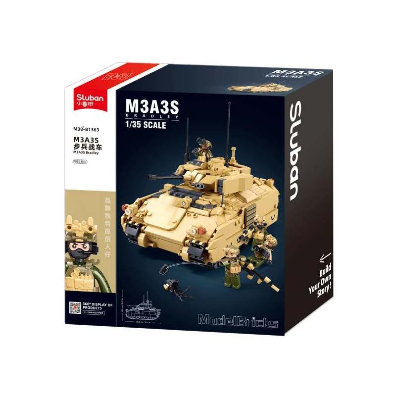 Sluban M38-B1363 Xếp hình lắp ráp ghép mô hình Vua mô hình sản phẩm: Tăng hạng nhẹ M3A3S 1:35