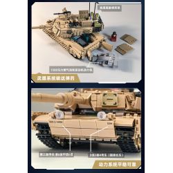 Sluban M38-B1365 Xếp hình lắp ráp ghép mô hình Vua mô hình sản phẩm: xe tăng chiến đấu chủ lực M1A2 Abram 1:35