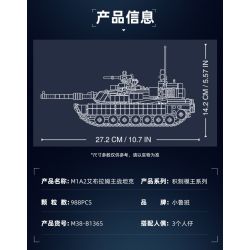 Sluban M38-B1365 Xếp hình lắp ráp ghép mô hình Vua mô hình sản phẩm: xe tăng chiến đấu chủ lực M1A2 Abram 1:35