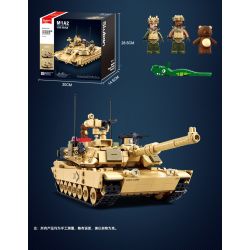 Sluban M38-B1365 Xếp hình lắp ráp ghép mô hình Vua mô hình sản phẩm: xe tăng chiến đấu chủ lực M1A2 Abram 1:35