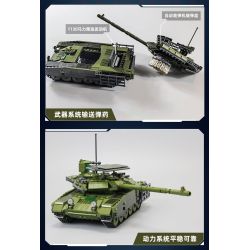 Sluban M38-B1377 Xếp hình lắp ráp ghép mô hình Vua mô hình sản phẩm: Xe tăng chiến đấu chủ lực đột phá T-90M-S 1:35