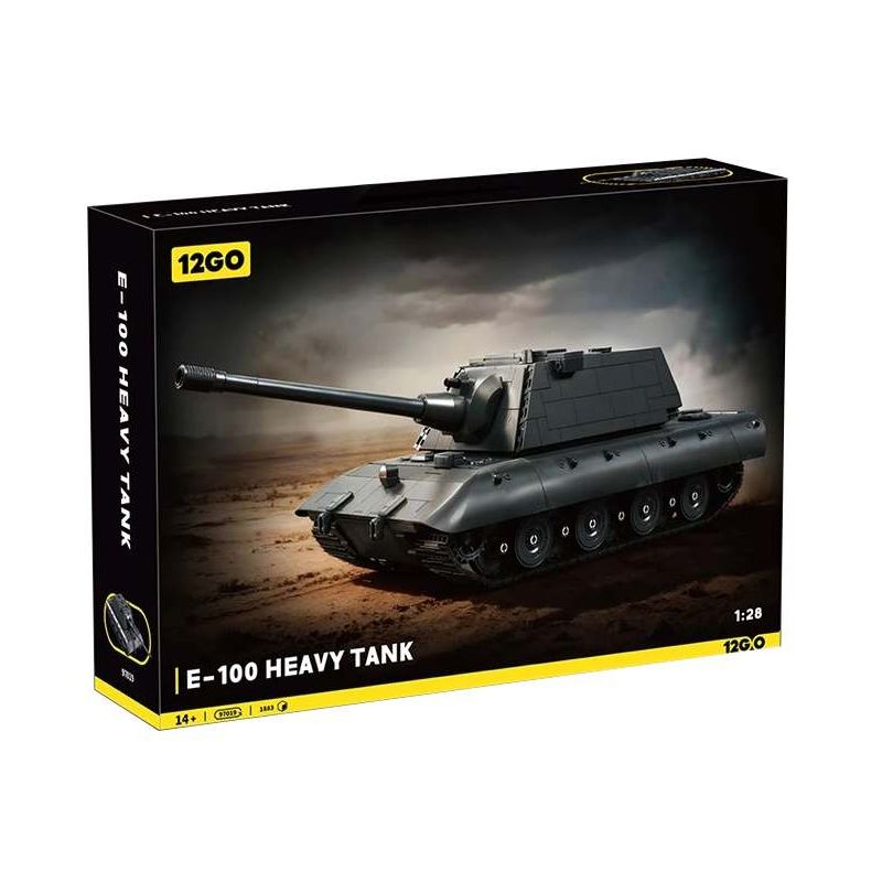12GO 97019 E-100 Heavy Tank Xếp hình lắp ráp ghép mô hình Xe tăng hạng nặng E-100 1:28