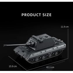 12GO 97019 E-100 Heavy Tank Xếp hình lắp ráp ghép mô hình Xe tăng hạng nặng E-100 1:28