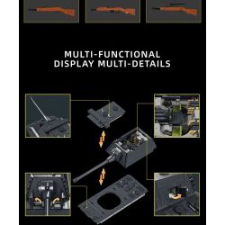 12GO 97019 E-100 Heavy Tank Xếp hình lắp ráp ghép mô hình Xe tăng hạng nặng E-100 1:28