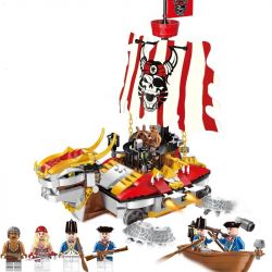 Enlighten 1312 Qman 1312 non  CHIẾN THUYỀN RỒNG CỦA CƯỚP BIỂN bộ đồ chơi xếp lắp ráp ghép mô hình Pirates Of The Caribbean LEGENDARY PIRATES Cướp Biển Vùng Caribe 464 khối