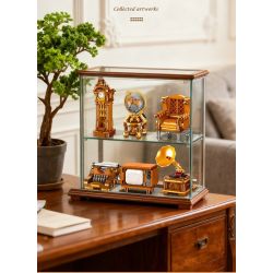JIESTAR 57033 Victorian Vintage Furniture Xếp hình lắp ráp ghép mô hình 6 loại đồ nội thất theo phong cách cổ điển Victoria: máy đánh chữ, ghế sofa da đơn, TV, quả địa cầu, đồng hồ sàn, máy hát