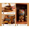 JIESTAR 57033 Victorian Vintage Furniture Xếp hình lắp ráp ghép mô hình 6 loại đồ nội thất theo phong cách cổ điển Victoria: máy đánh chữ, ghế sofa da đơn, TV, quả địa cầu, đồng hồ sàn, máy hát