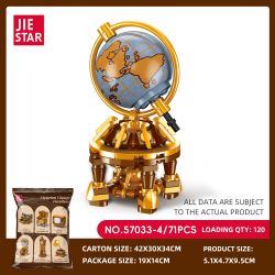 JIESTAR 57033 Victorian Vintage Furniture Xếp hình lắp ráp ghép mô hình 6 loại đồ nội thất theo phong cách cổ điển Victoria: máy đánh chữ, ghế sofa da đơn, TV, quả địa cầu, đồng hồ sàn, máy hát