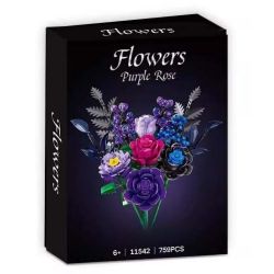 WOMA 15421 Purple Rose Xếp hình lắp ráp ghép mô hình Bó hoa hồng tím