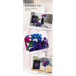 WOMA 15421 Purple Rose Xếp hình lắp ráp ghép mô hình Bó hoa hồng tím