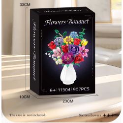WOMA 11304 Flowers Bought Xếp hình lắp ráp ghép mô hình Thời gian lãng mạn 16 bông hoa