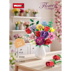 WOMA 11304 Flowers Bought Xếp hình lắp ráp ghép mô hình Thời gian lãng mạn 16 bông hoa