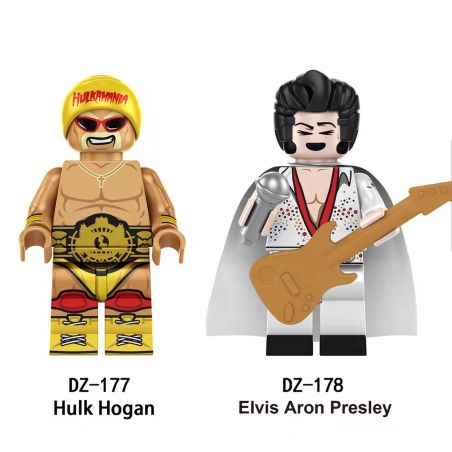 unknown DZ-177 unknown DZ-178 Hulk Hogan and Elvis Aaron Presley Xếp hình lắp ráp ghép mô hình Hawke Hawken và Elvis Presley